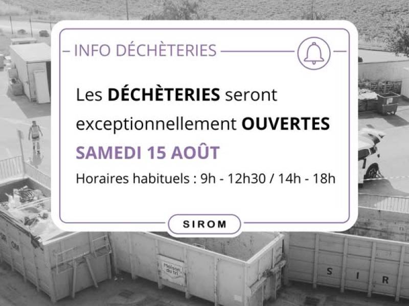 Déchèteries : ouverture exceptionnelle